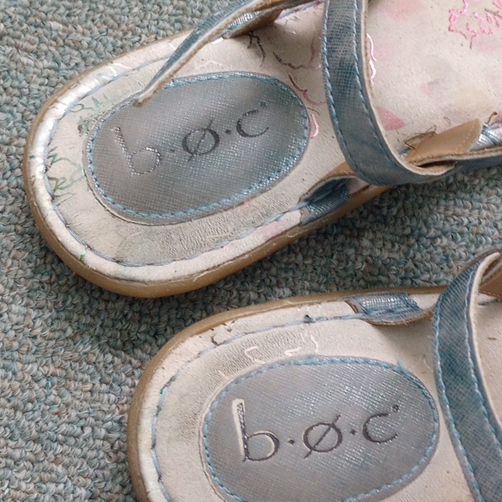boc Metallic Blue Strappy Flat Sandals - Picture 8 of 10